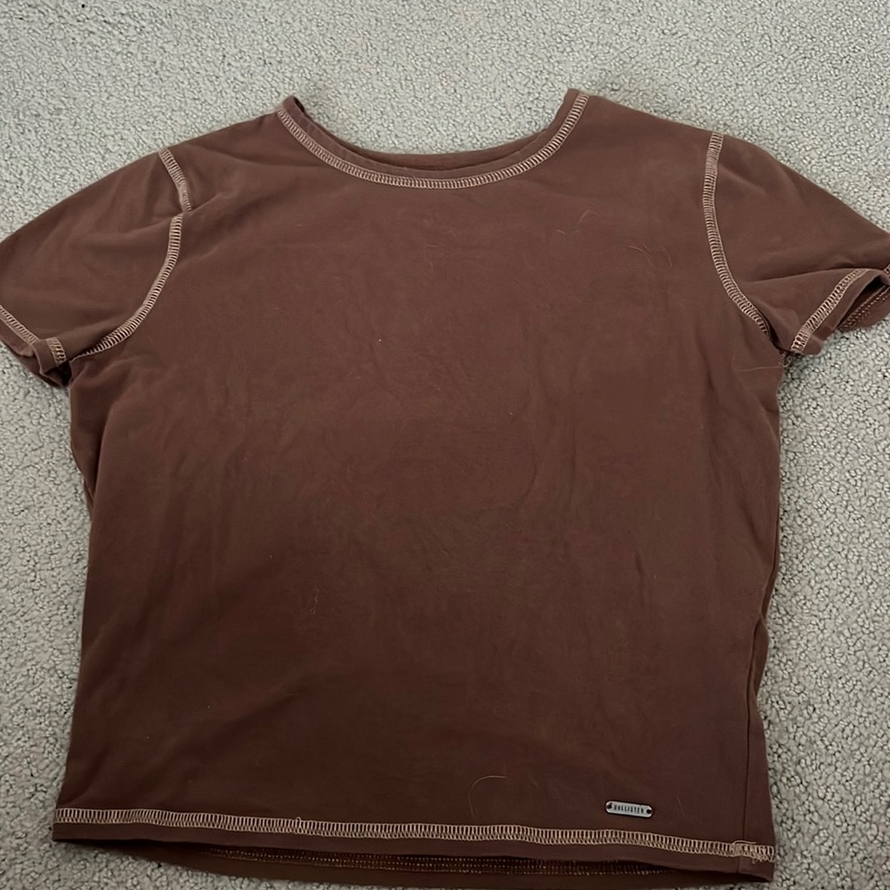 brown hollister crop top